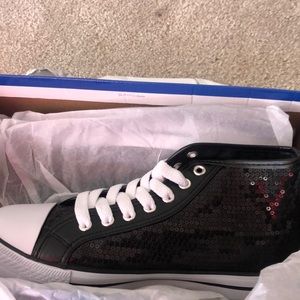 Black Sequin Tennis Shoes